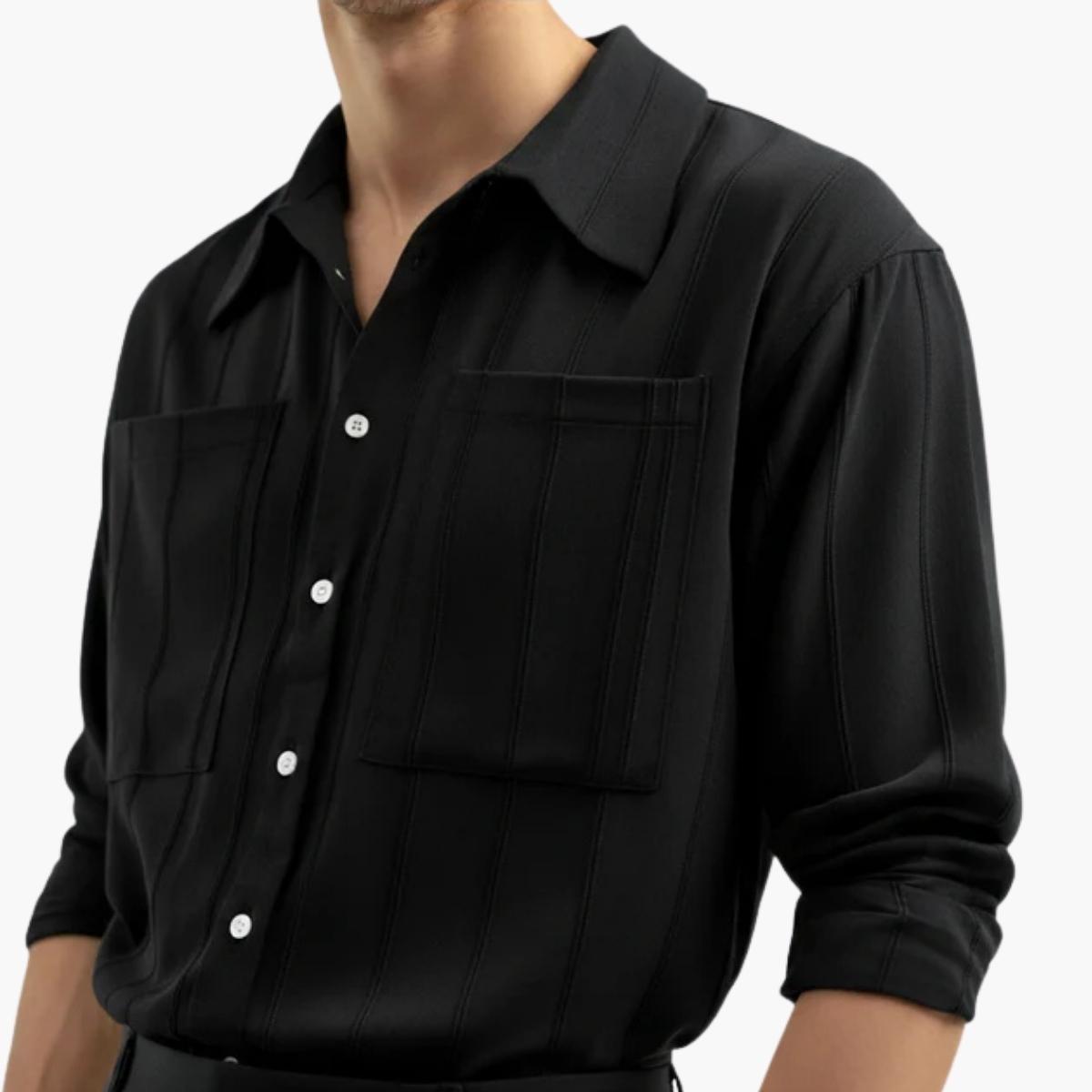 Ribbed Collar Shirt
