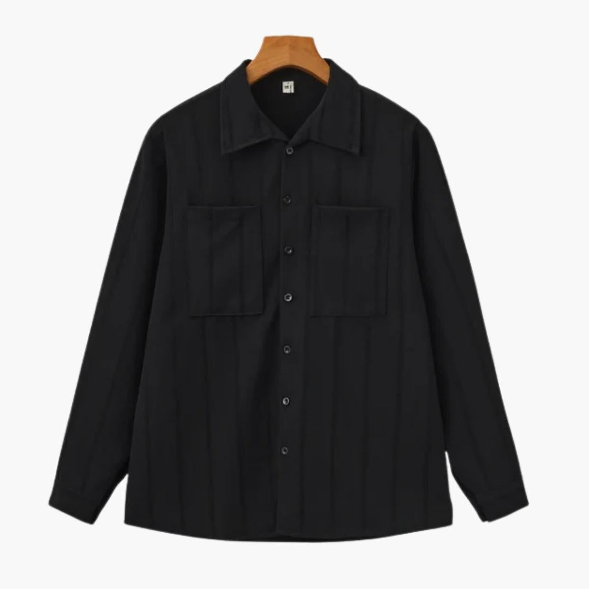 Ribbed Collar Shirt